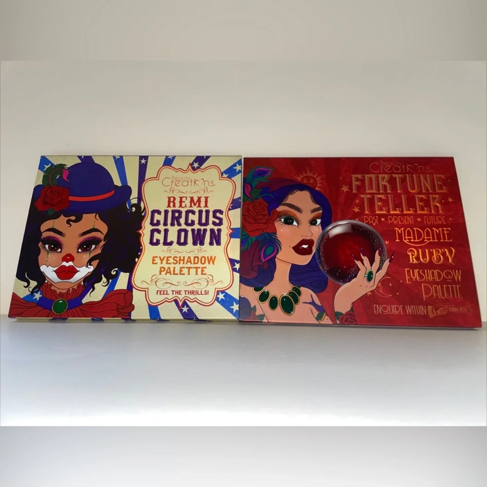 NEW SET - FORTUNE TELLER & CIRCUS CLOWN Beauty Creations Eyeshadow Palettes